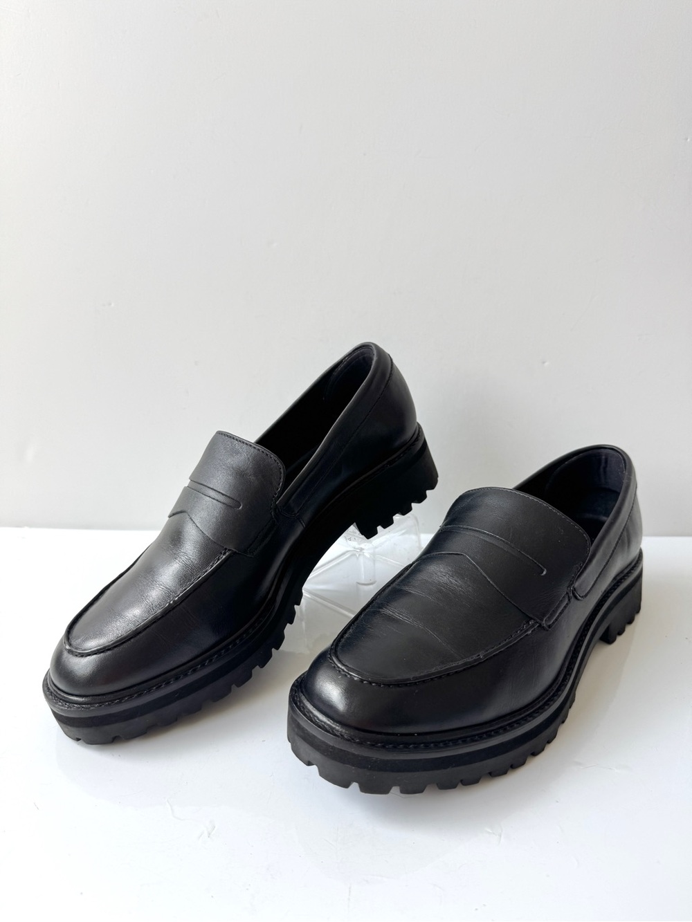 Everlane Black Leather the Lug Sole Penny Loafers Size 9.5